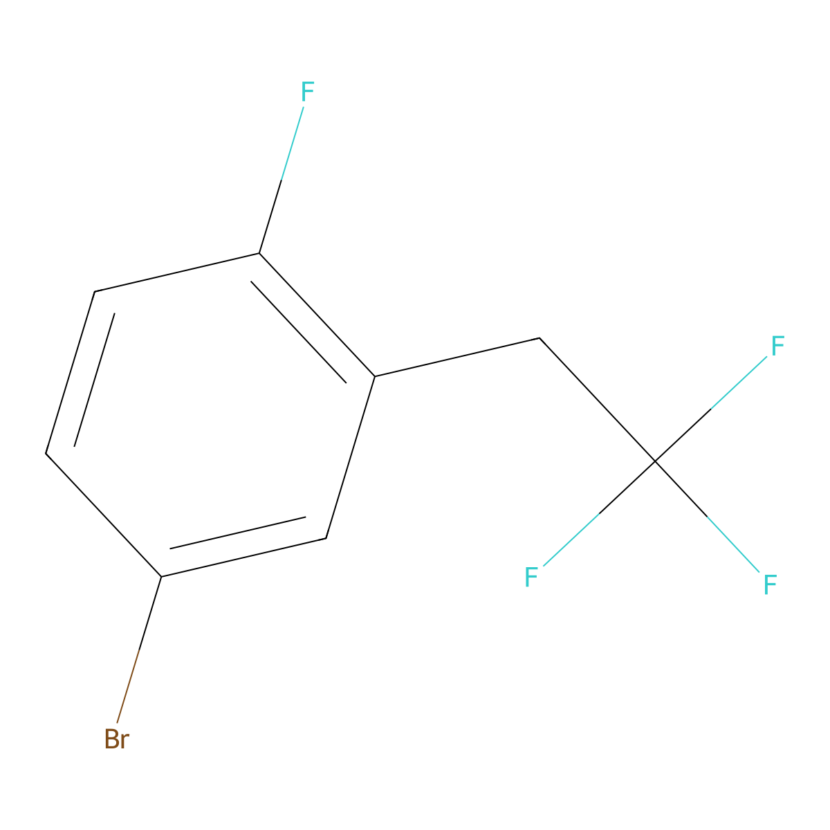 4-Bromo-1-fluoro-2-(2,2,2-trifluoroethyl)benzene molecular structure, CAS 1186195-21-0