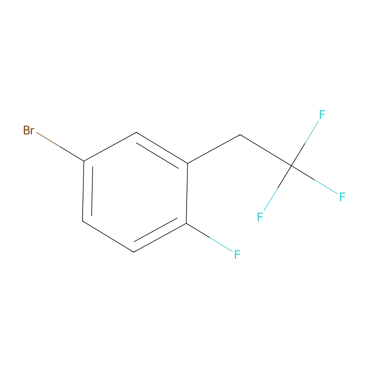 4-Bromo-1-fluoro-2-(2,2,2-trifluoroethyl)benzene molecular structure, CAS 1186195-21-0