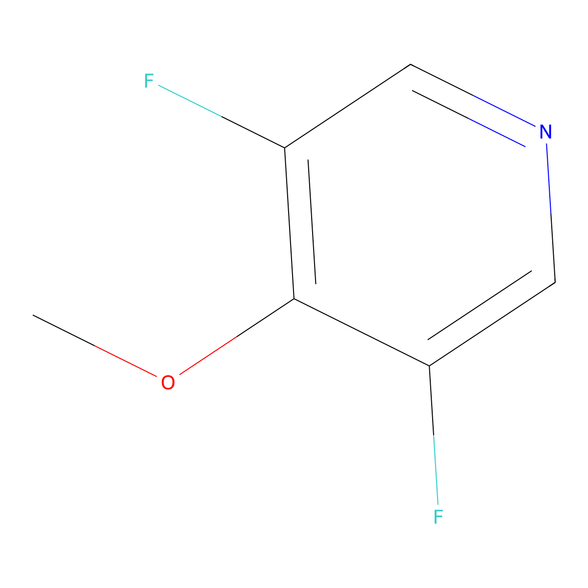 3,5-Difluoro-4-methoxypyridine molecular structure, CAS 1186195-24-3