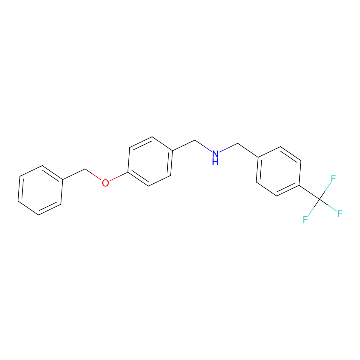 {[4-(Benzyloxy)phenyl]methyl}({[4-(trifluoromethyl)phenyl]methyl})amine molecular structure, CAS 1186195-40-3