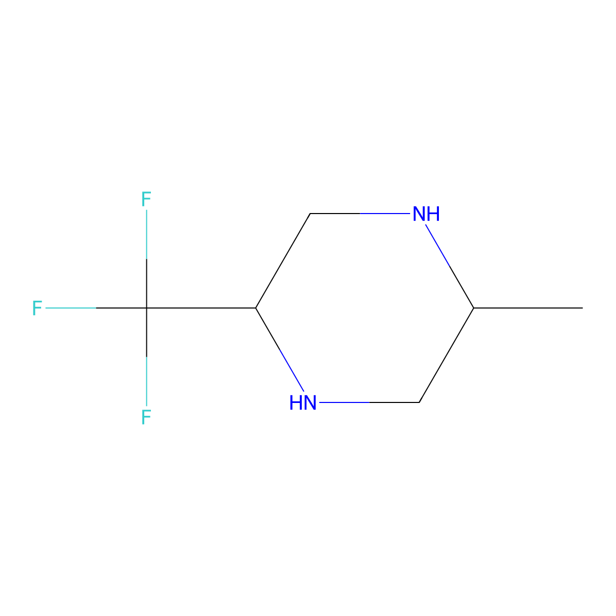 2-Methyl-5-(trifluoromethyl)piperazine molecular structure, CAS 1186195-52-7