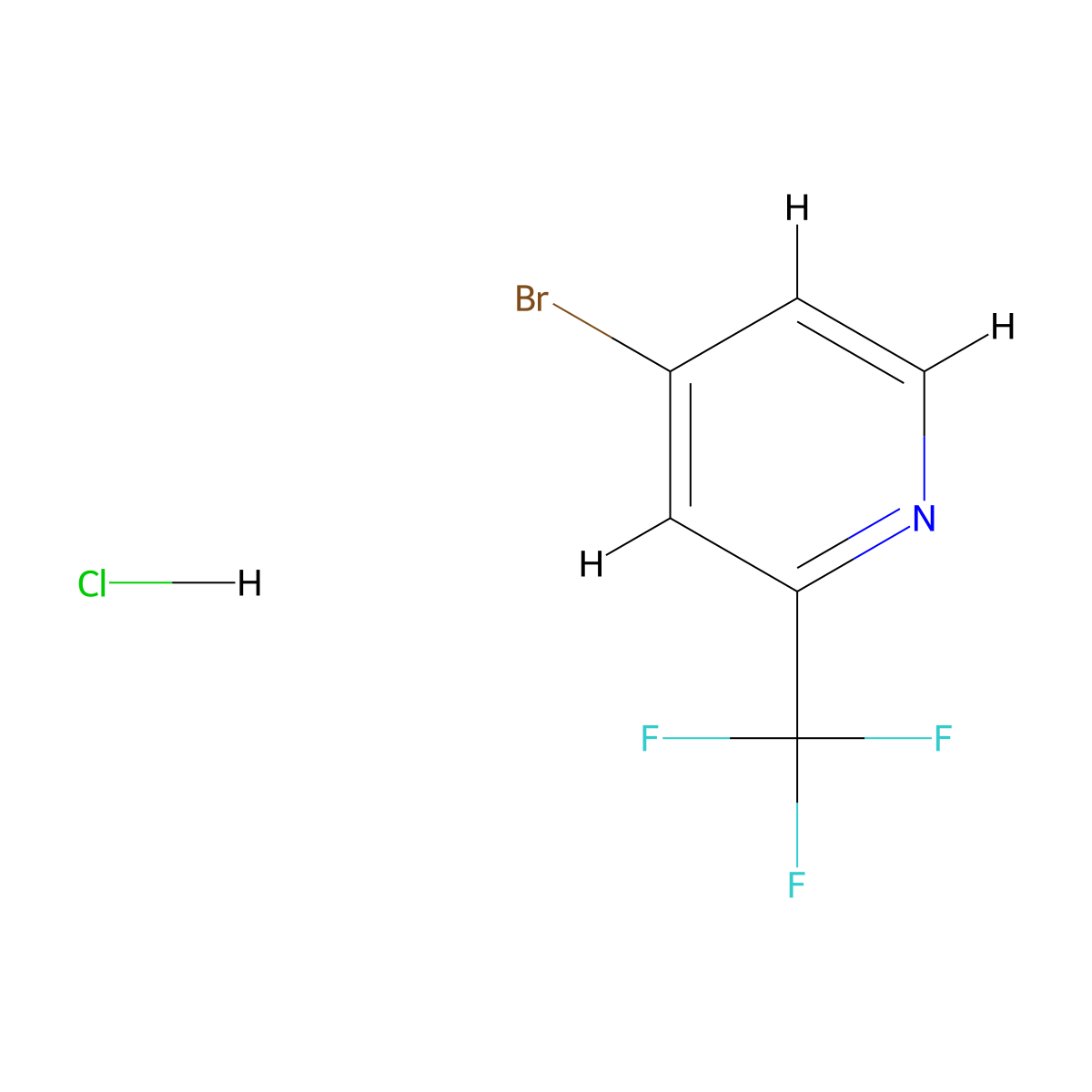 4-Bromo-2-(trifluoromethyl)pyridine hydrochloride molecular structure, CAS 1186195-53-8