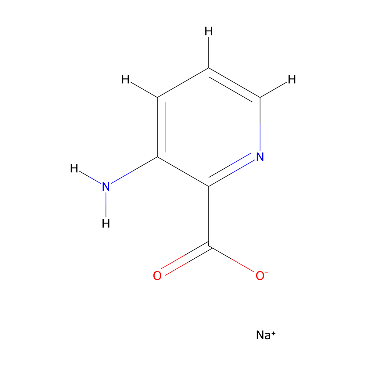 Sodium 3-aminopicolinate molecular structure, CAS 1186200-55-4