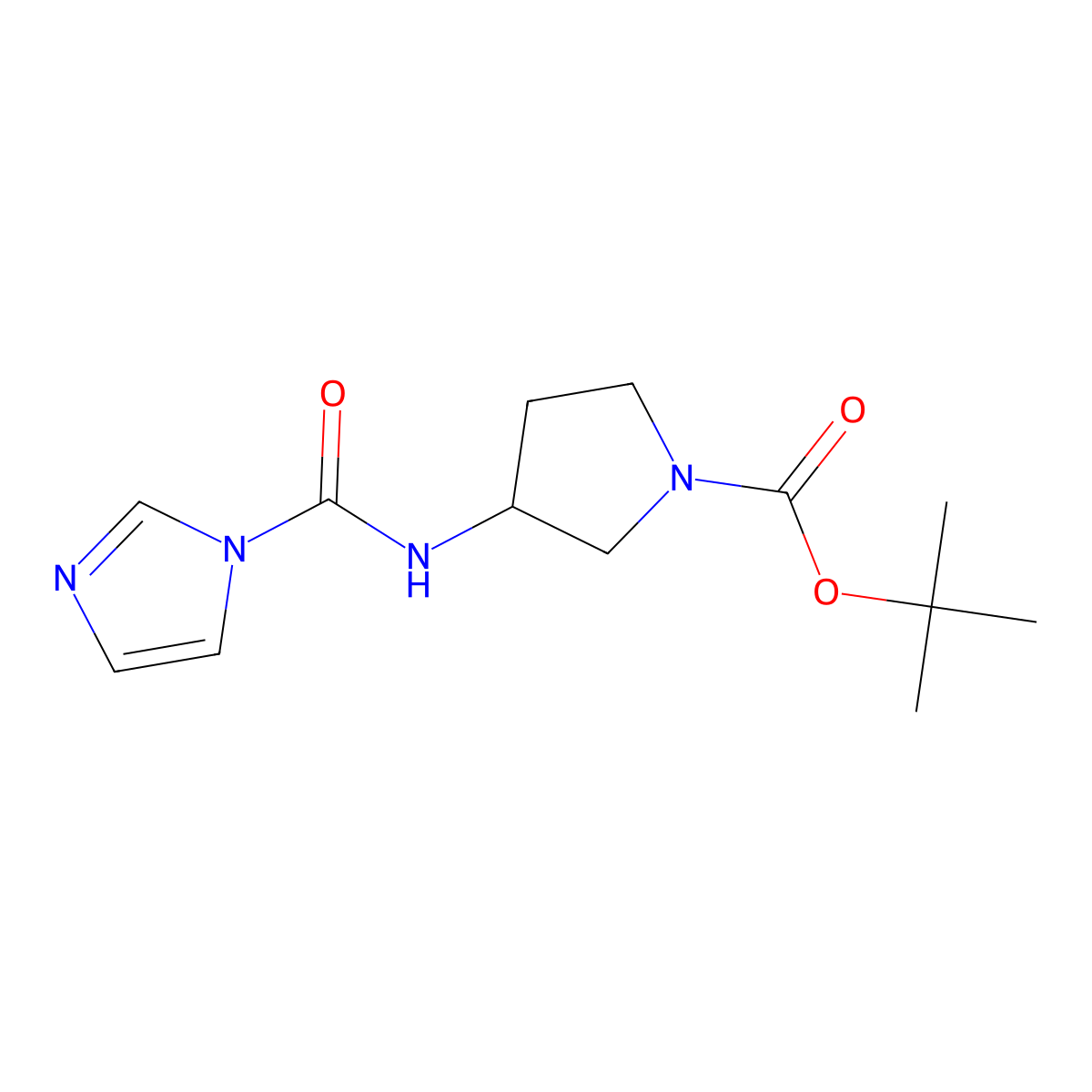 tert-butyl (3R)-3-[(1H-imidazole-1-carbonyl)amino]pyrrolidine-1-carboxylate molecular structure, CAS 1186203-58-6