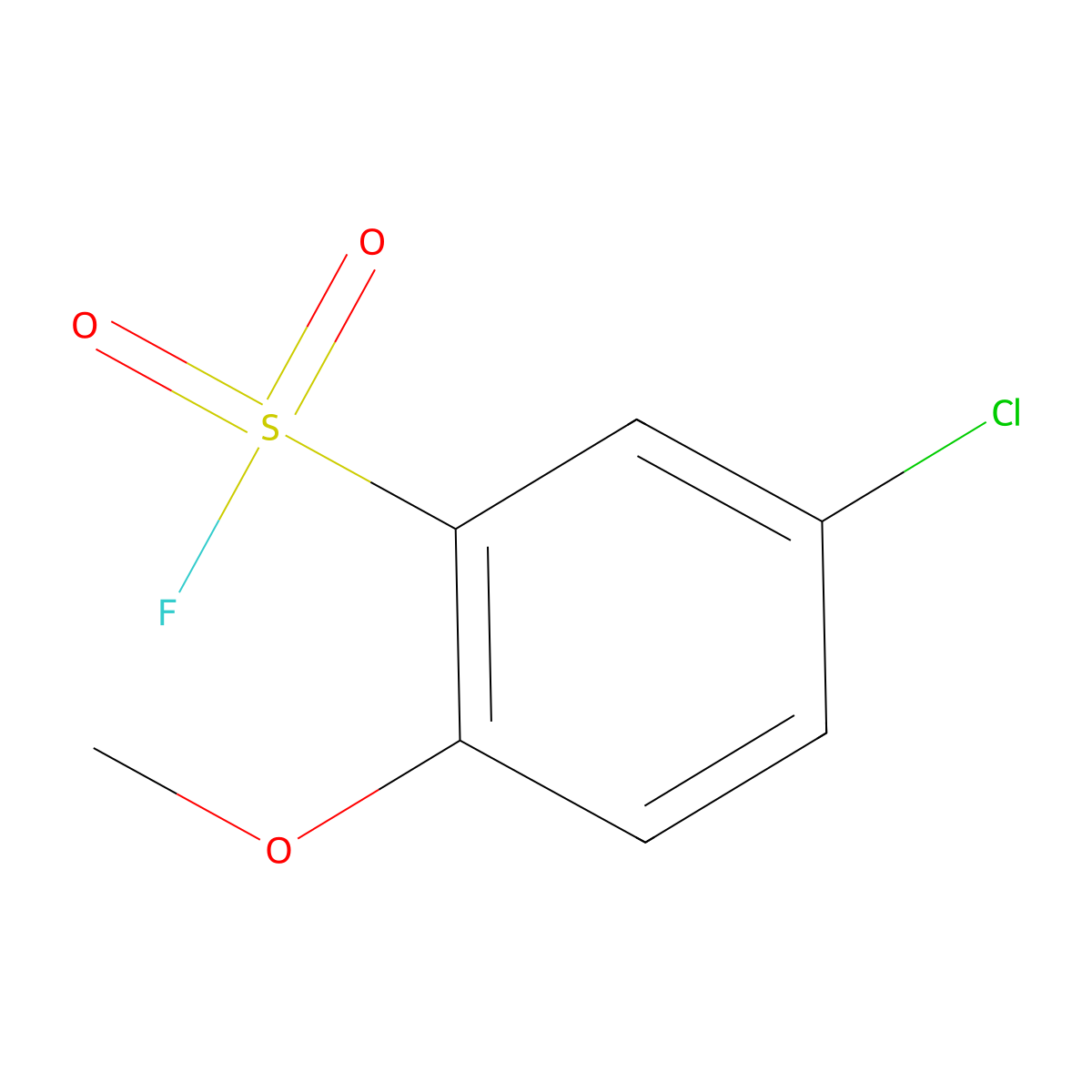 5-Chloro-2-methoxybenzene-1-sulfonyl fluoride molecular structure, CAS 1186204-38-5