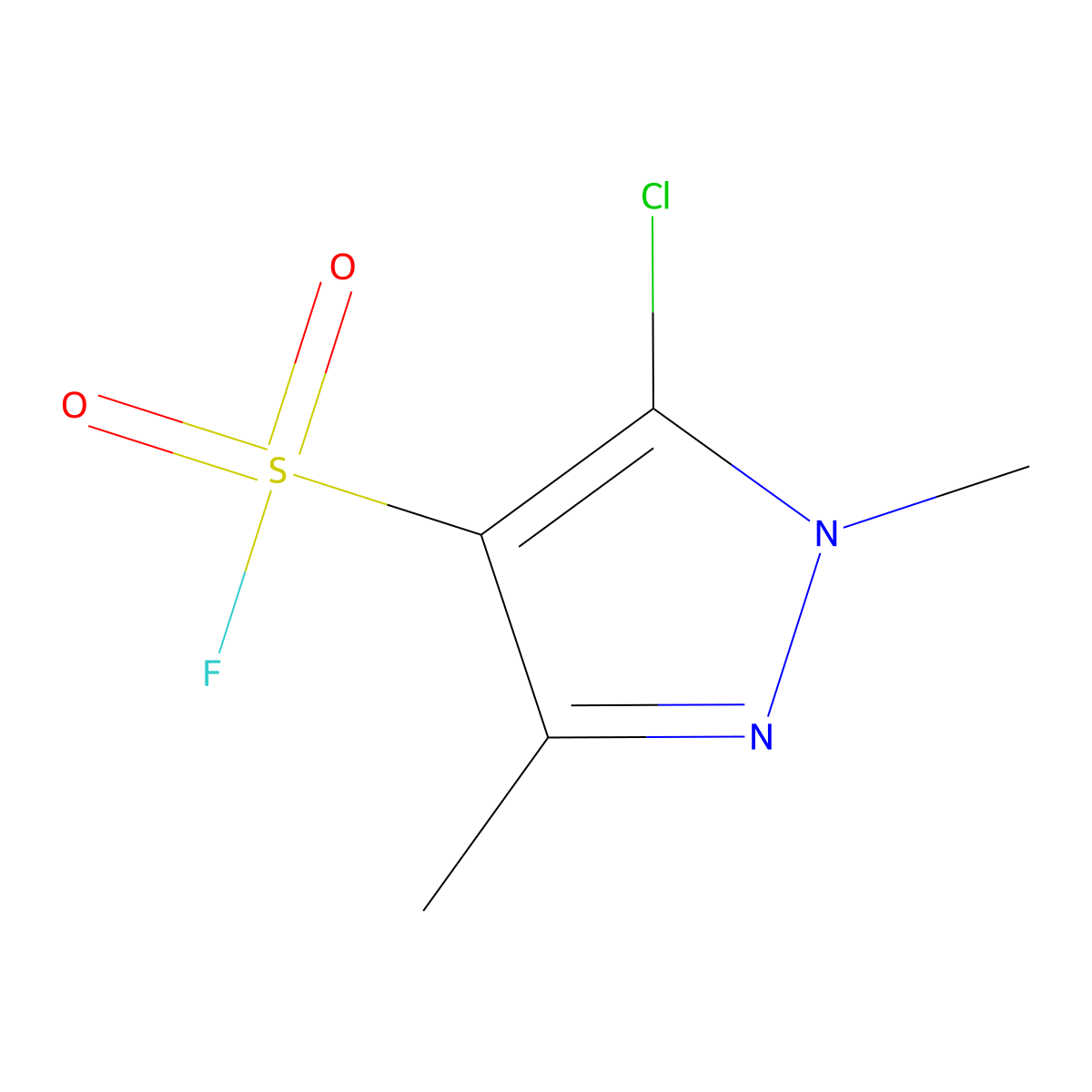 5-Chloro-1,3-dimethyl-1h-pyrazole-4-sulfonyl fluoride molecular structure, CAS 1186204-40-9