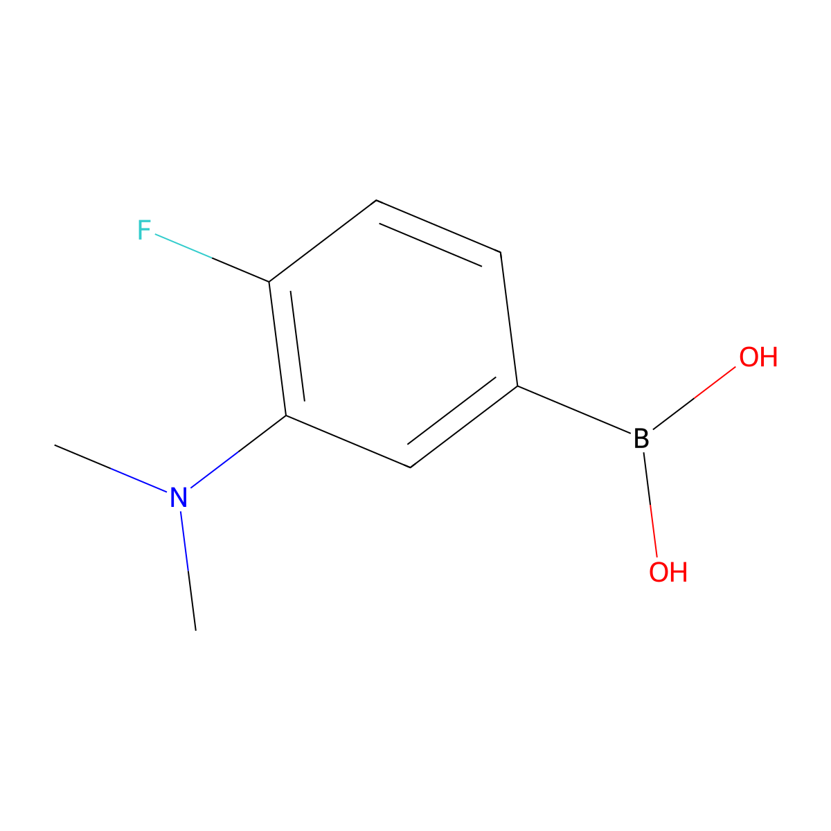 (3-(Dimethylamino)-4-fluorophenyl)boronic acid molecular structure, CAS 1186215-34-8
