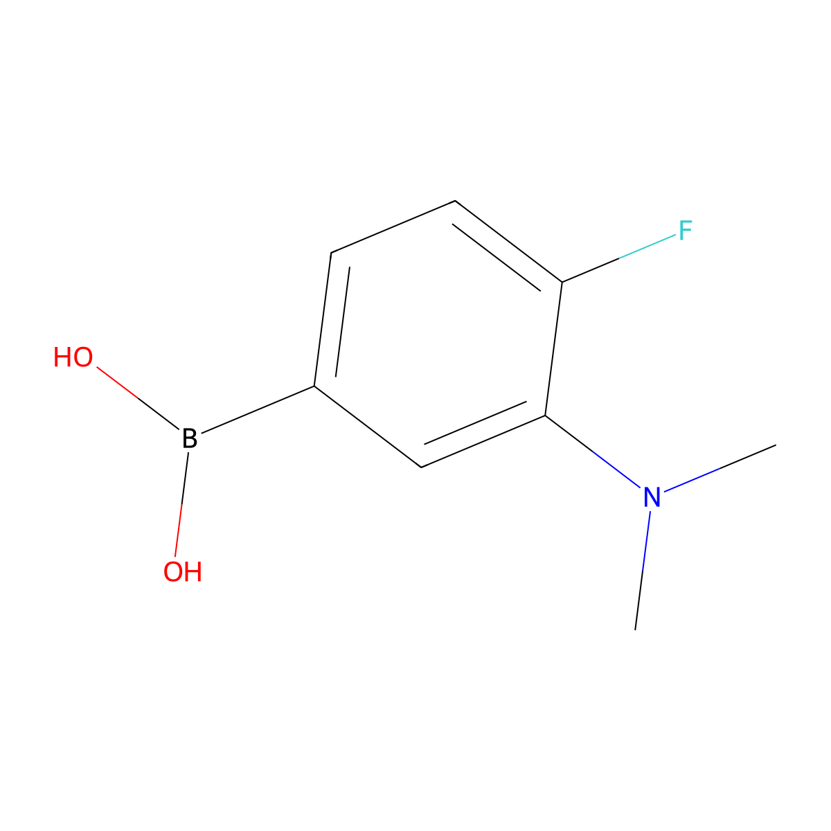 (3-(Dimethylamino)-4-fluorophenyl)boronic acid molecular structure, CAS 1186215-34-8