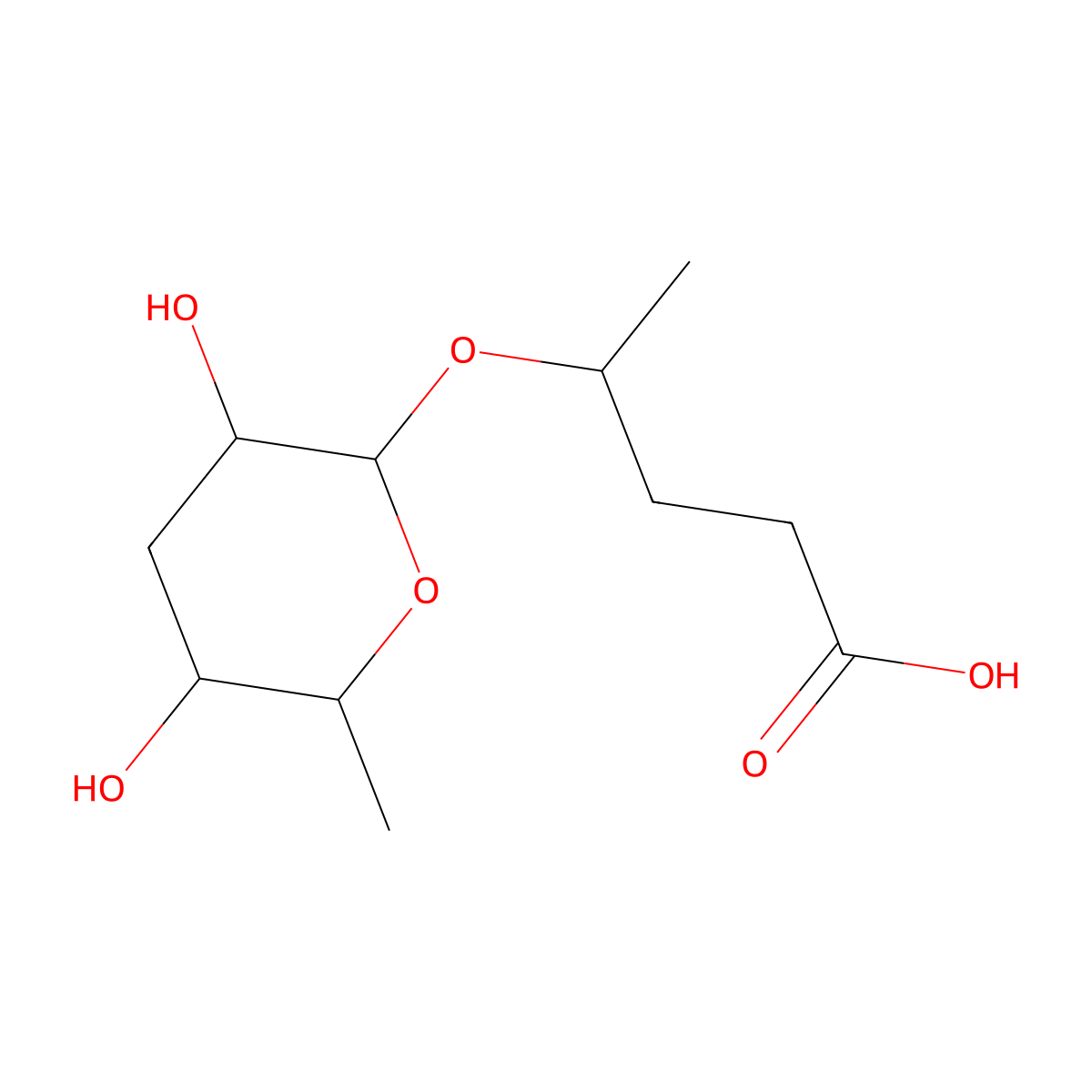 (4R)-4-[(3,6-dideoxy-alpha-L-arabino-hexopyranosyl)oxy]pentanoic acid molecular structure, CAS 1186217-42-4
