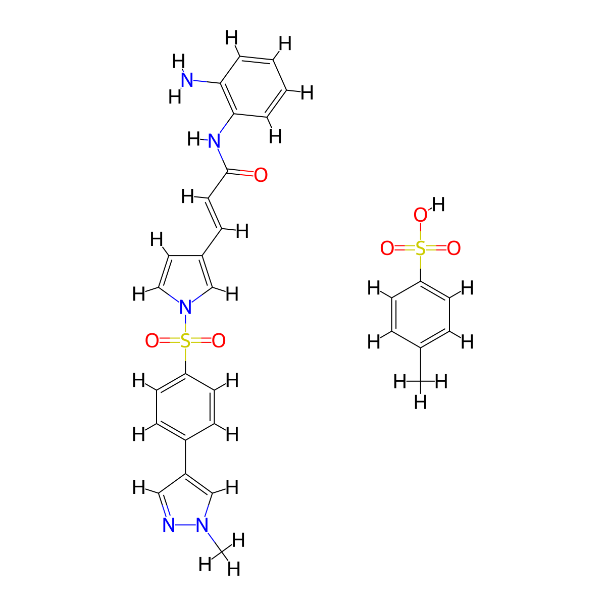 Domatinostat tosylate molecular structure, CAS 1186222-89-8