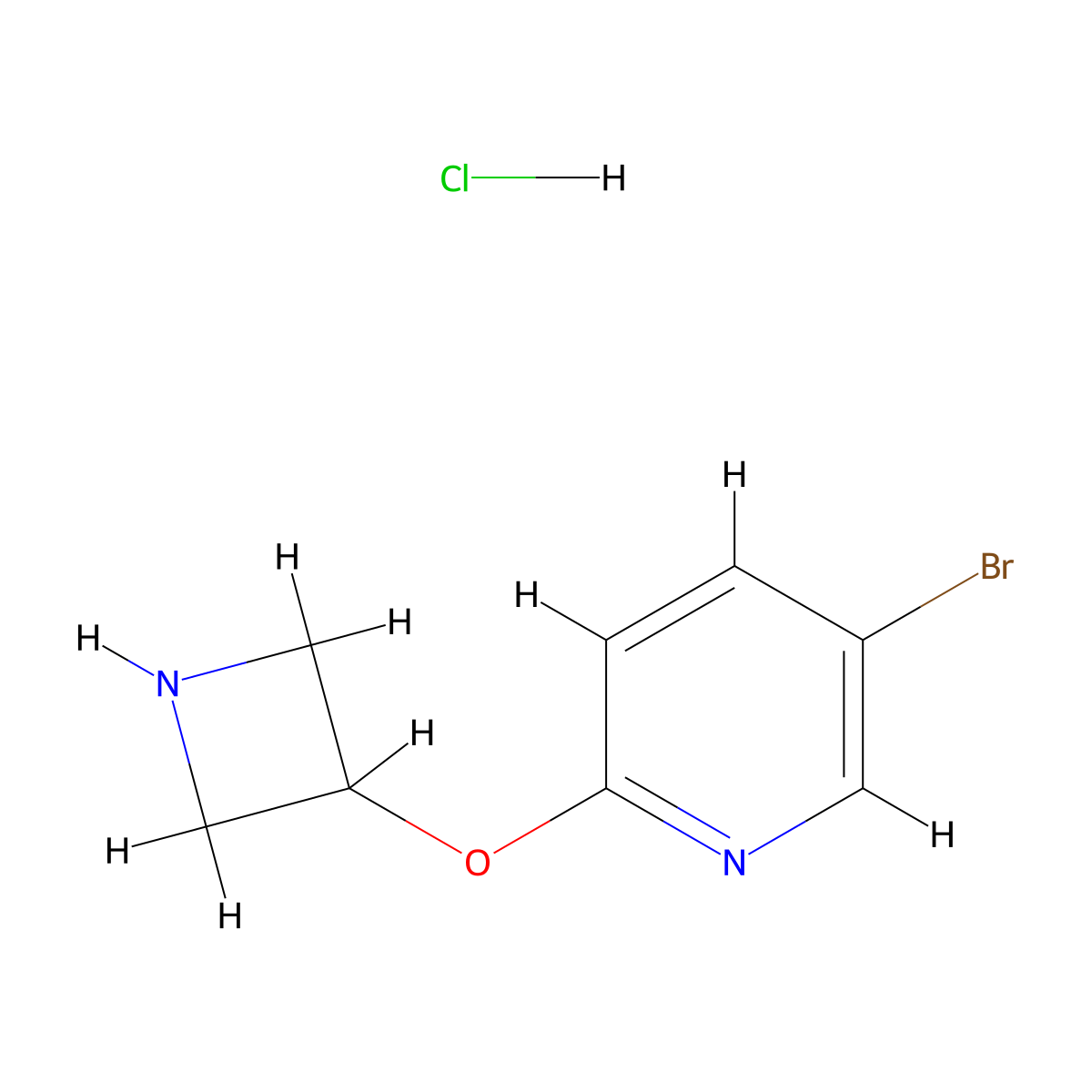 2-(Azetidin-3-yloxy)-5-bromopyridine hydrochloride molecular structure, CAS 1186234-53-6