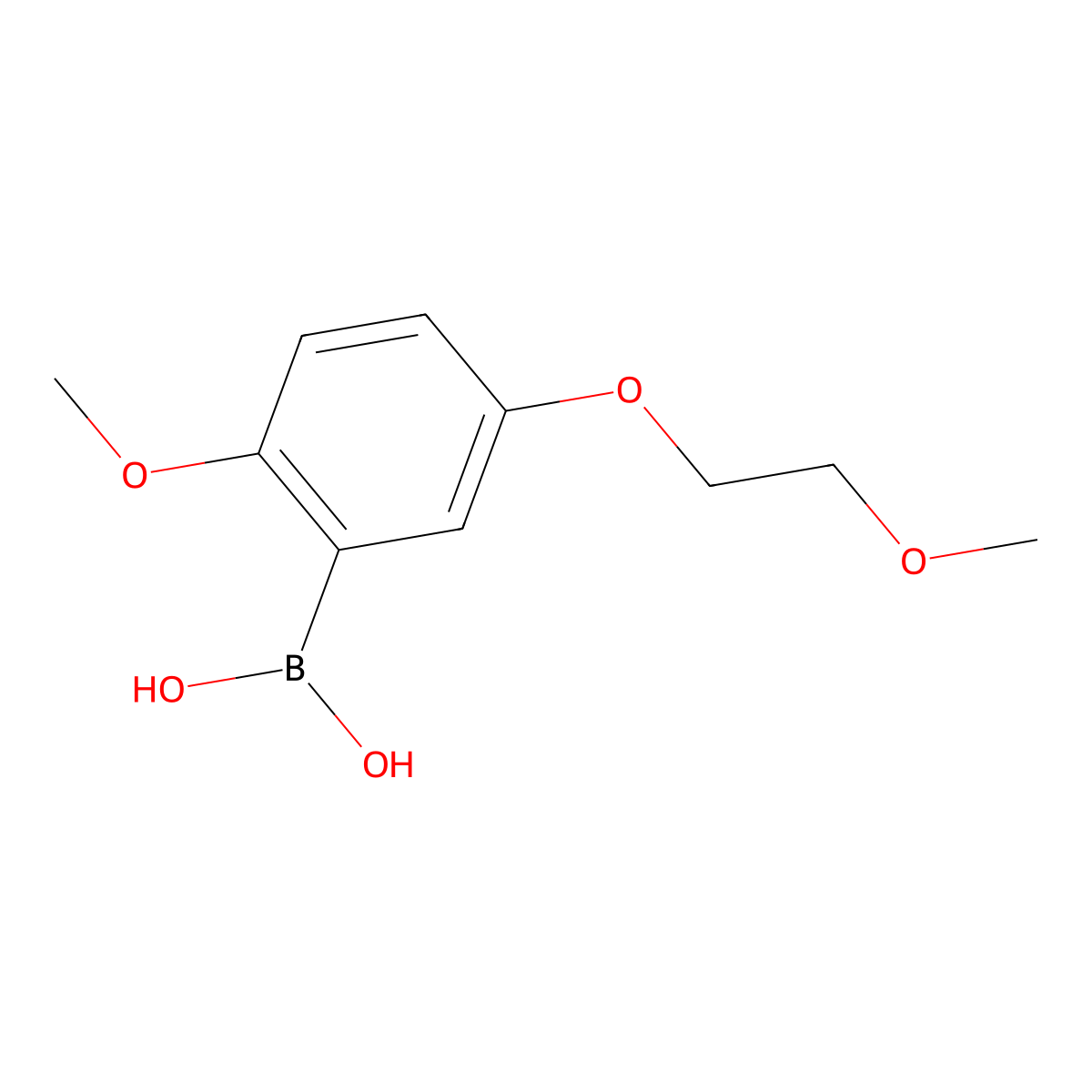 (2-Methoxy-5-(2-methoxyethoxy)phenyl)boronic acid molecular structure, CAS 1186234-61-6