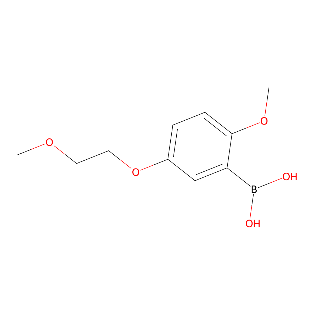 (2-Methoxy-5-(2-methoxyethoxy)phenyl)boronic acid molecular structure, CAS 1186234-61-6