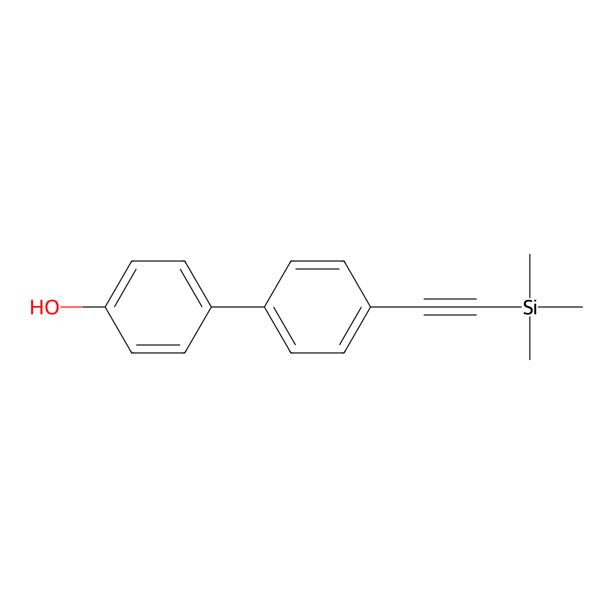 4'-((Trimethylsilyl)ethynyl)-[1,1'-biphenyl]-4-ol molecular structure, CAS 1186238-46-9