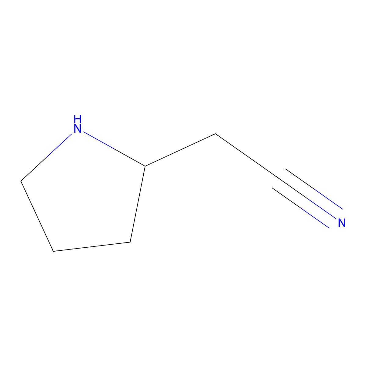 (S)-2-(Pyrrolidin-2-yl)acetonitrile molecular structure, CAS 1186242-37-4