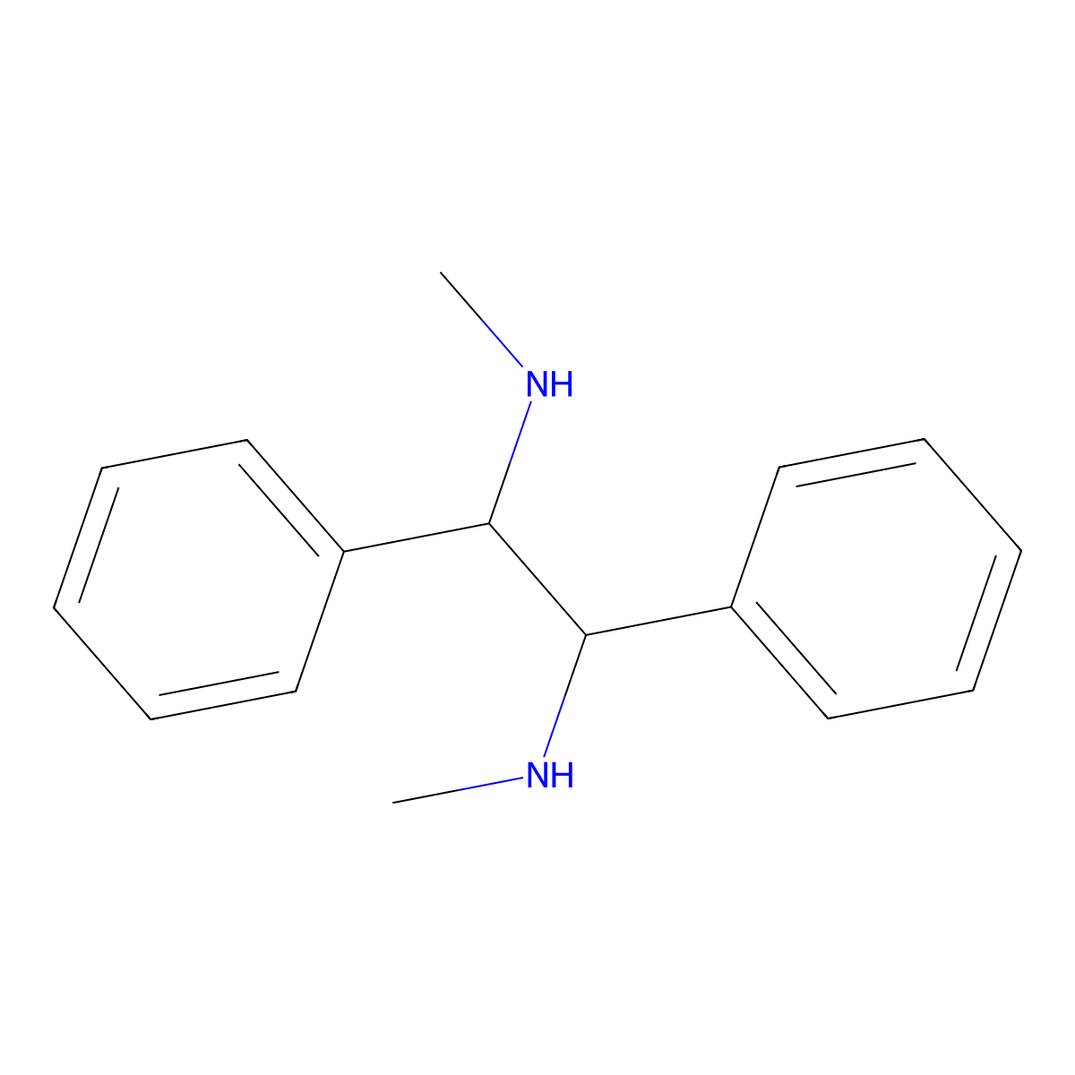 (1R,2R)-N,N'-Dimethyl-1,2-diphenylethane-1,2-diamine molecular structure, CAS 118628-68-5