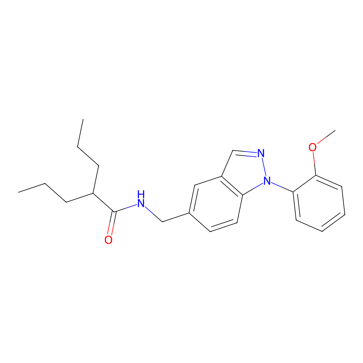 N-[[1-(2-Methoxyphenyl)-1H-indazol-5-yl]methyl]-2-propylpentanamide molecular structure, CAS 1186293-14-0
