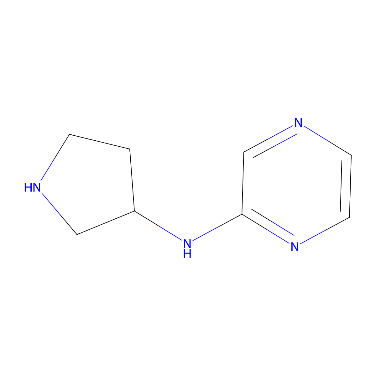 N-(pyrrolidin-3-yl)pyrazin-2-amine molecular structure, CAS 1186298-87-2