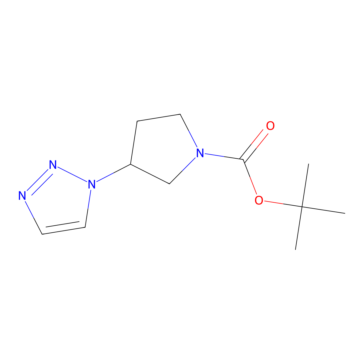 tert-butyl 3-(1H-1,2,3-triazol-1-yl)pyrrolidine-1-carboxylate molecular structure, CAS 1186299-01-3