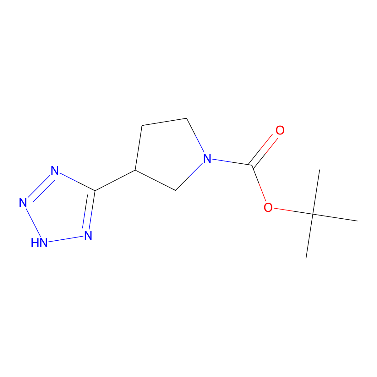 Tert-butyl 3-(2H-tetrazol-5-YL)pyrrolidine-1-carboxylate molecular structure, CAS 1186299-03-5