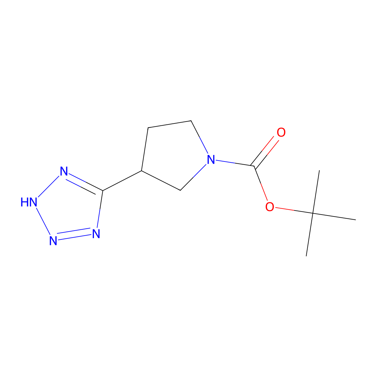 Tert-butyl 3-(2H-tetrazol-5-YL)pyrrolidine-1-carboxylate molecular structure, CAS 1186299-03-5