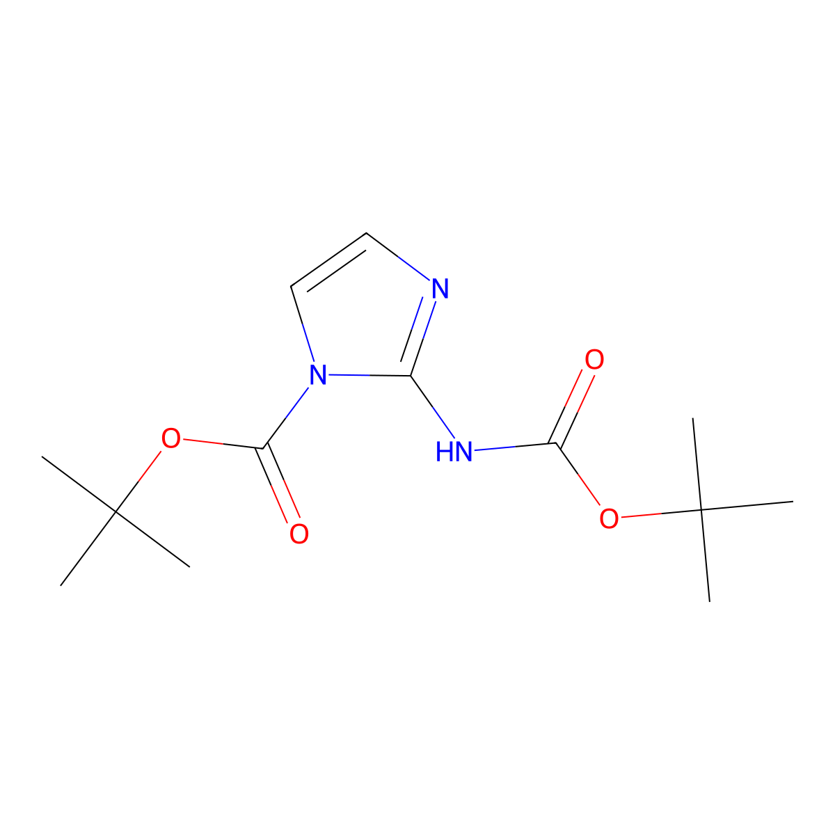 tert-Butyl 2-((tert-butoxycarbonyl)amino)-1H-imidazole-1-carboxylate molecular structure, CAS 1186299-71-7