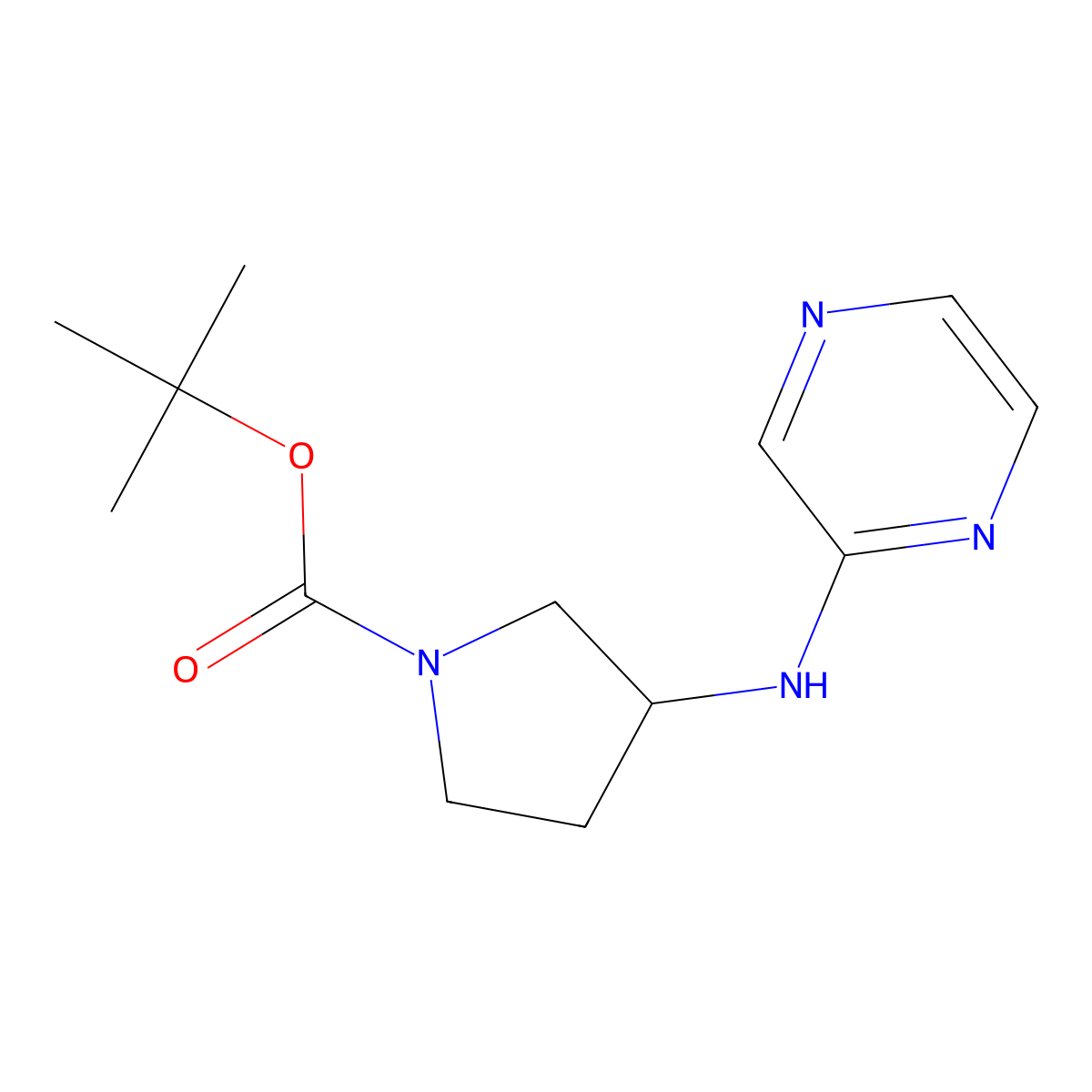 (R)-tert-Butyl 3-(pyrazin-2-ylamino)pyrrolidine-1-carboxylate molecular structure, CAS 1186299-89-7
