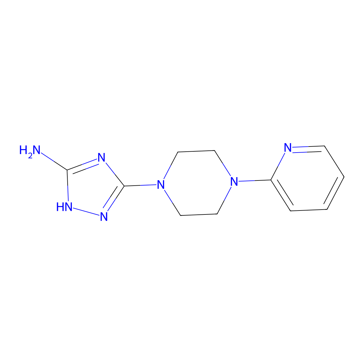 5-[4-(2-pyridinyl)piperazino]-1H-1,2,4-triazol-3-ylamine molecular structure, CAS 118630-18-5