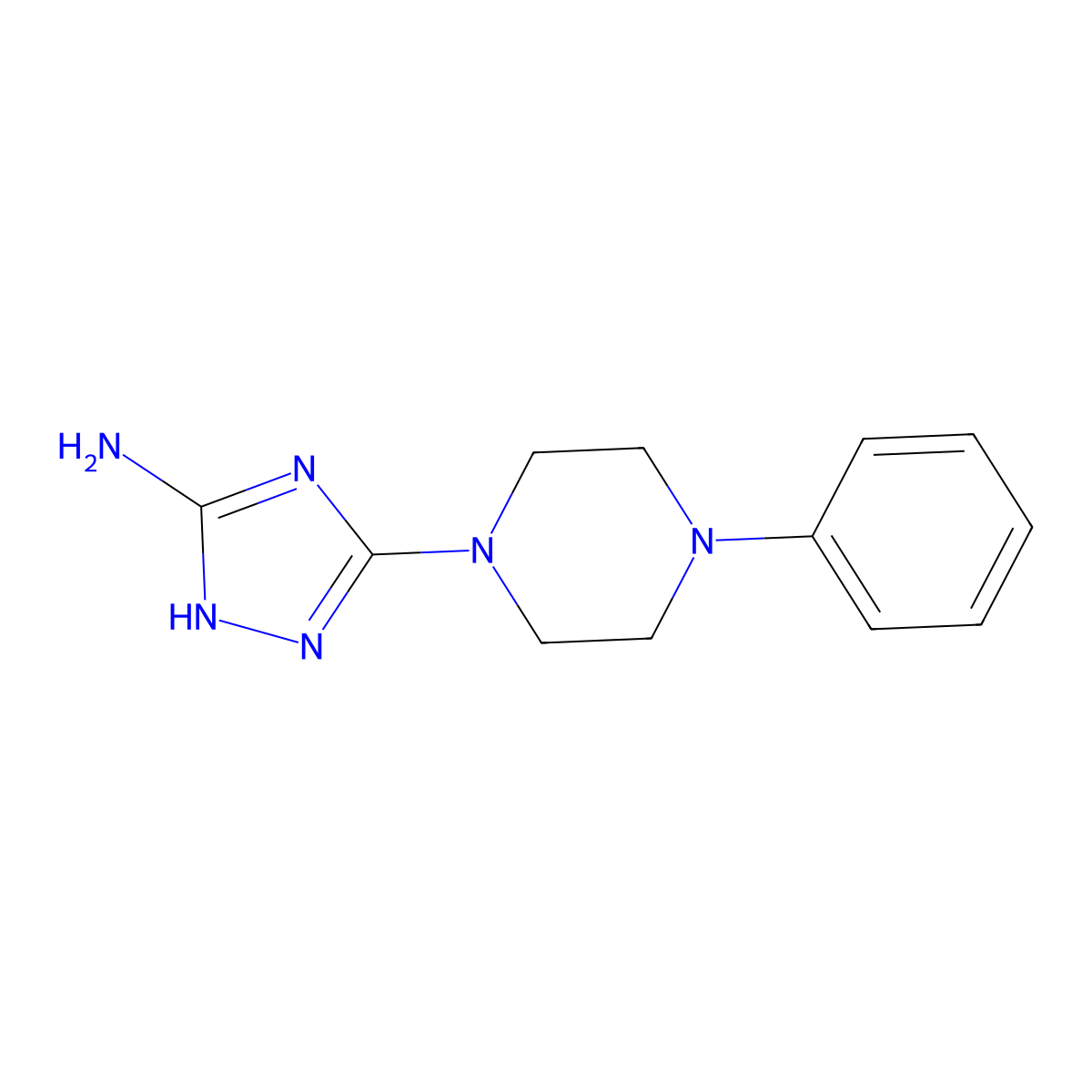 5-(4-Phenyl-1-piperazinyl)-1H-1,2,4-triazol-3-amine molecular structure, CAS 118630-19-6