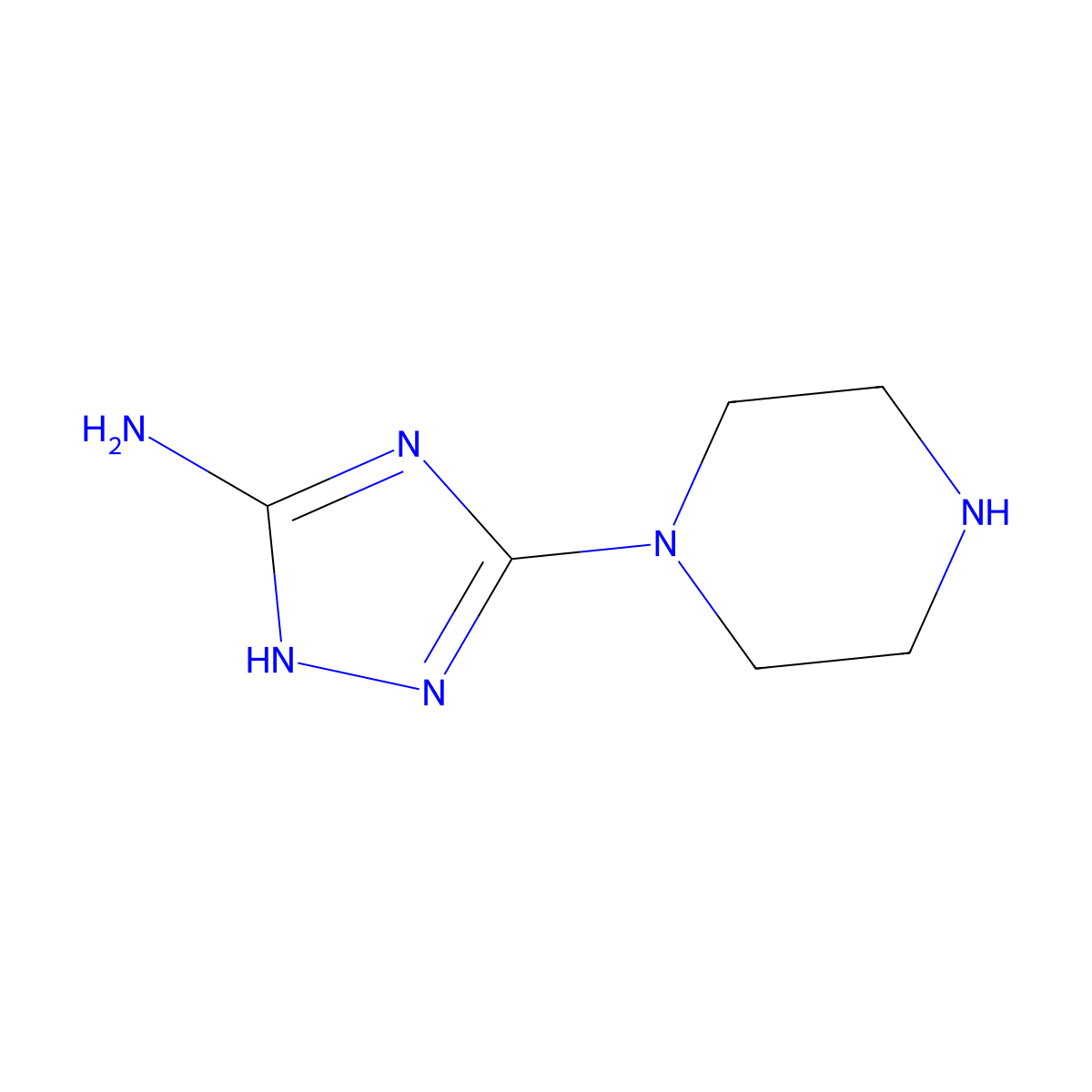 5-(piperazin-1-yl)-4H-1,2,4-triazol-3-amine molecular structure, CAS 118630-27-6