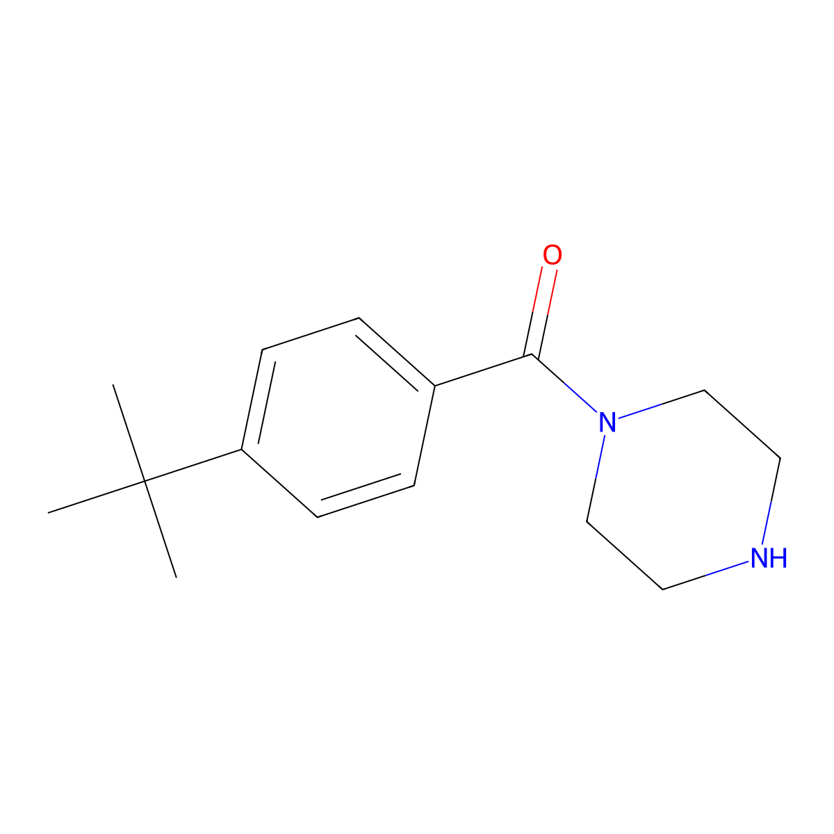 (4-(1,1-Dimethylethyl)phenyl)-1-piperazinylmethanone molecular structure, CAS 118630-34-5