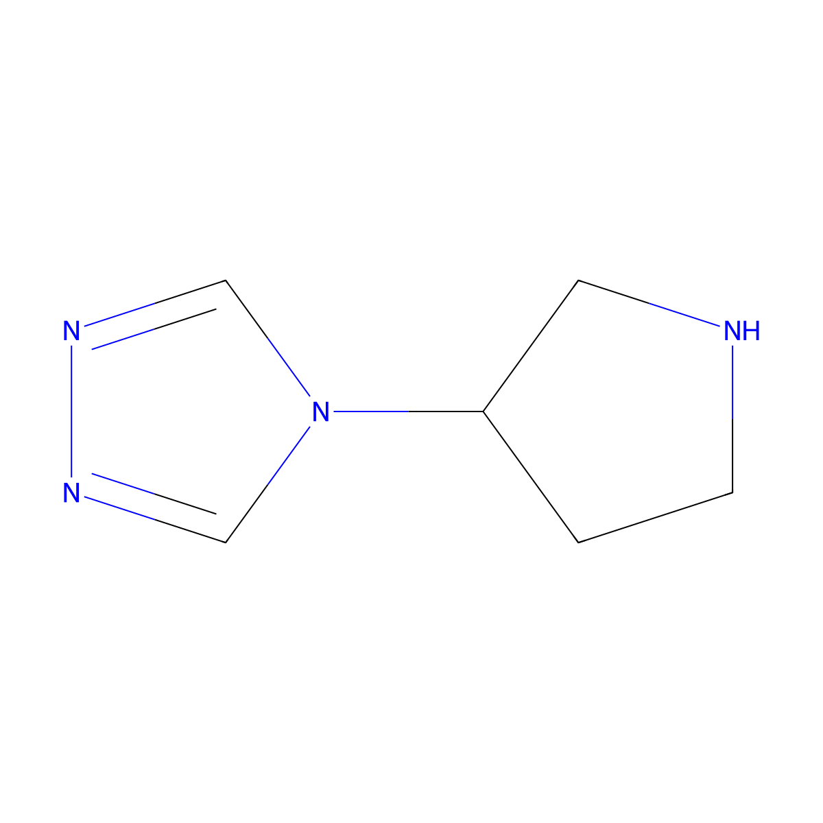 4-(pyrrolidin-3-yl)-4H-1,2,4-triazole molecular structure, CAS 1186300-52-6