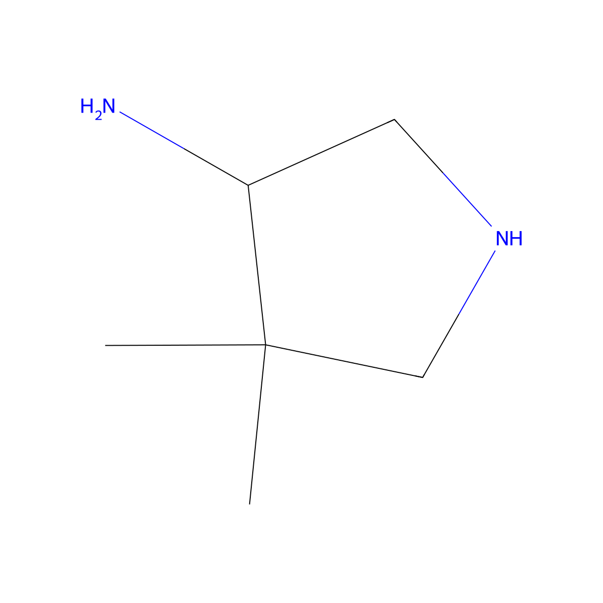 4,4-Dimethylpyrrolidin-3-amine molecular structure, CAS 1186300-64-0