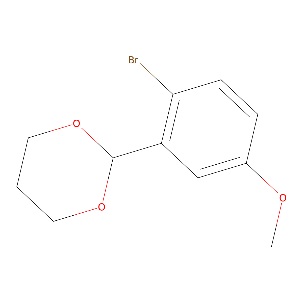 2-(2-Bromo-5-methoxyphenyl)-1,3-dioxane molecular structure, CAS 1186304-21-1