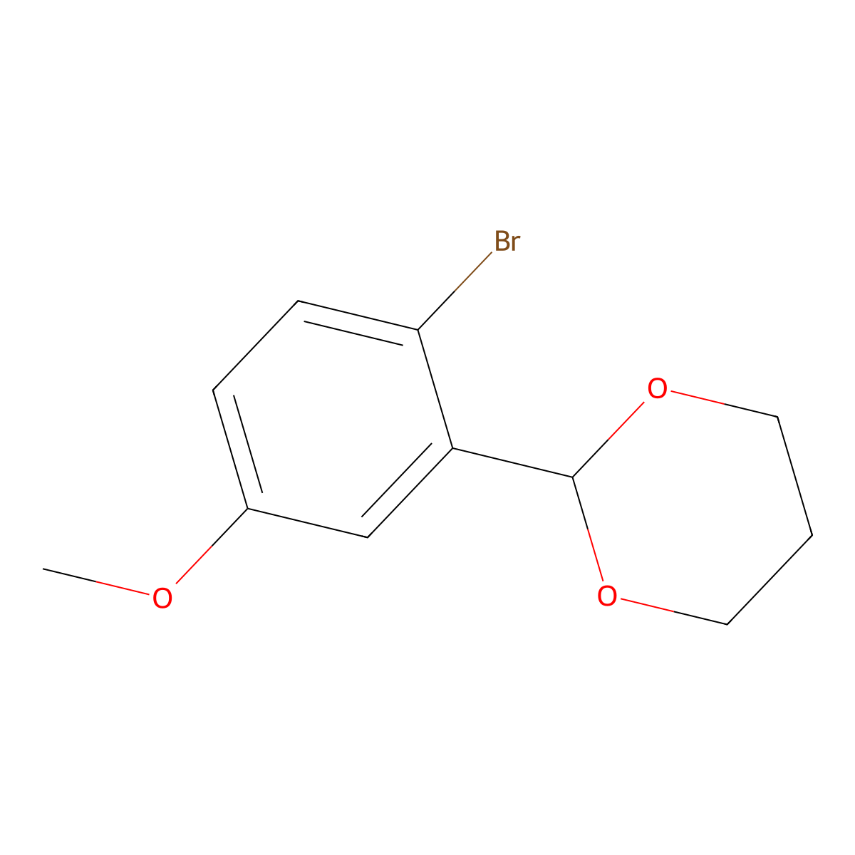 2-(2-Bromo-5-methoxyphenyl)-1,3-dioxane molecular structure, CAS 1186304-21-1