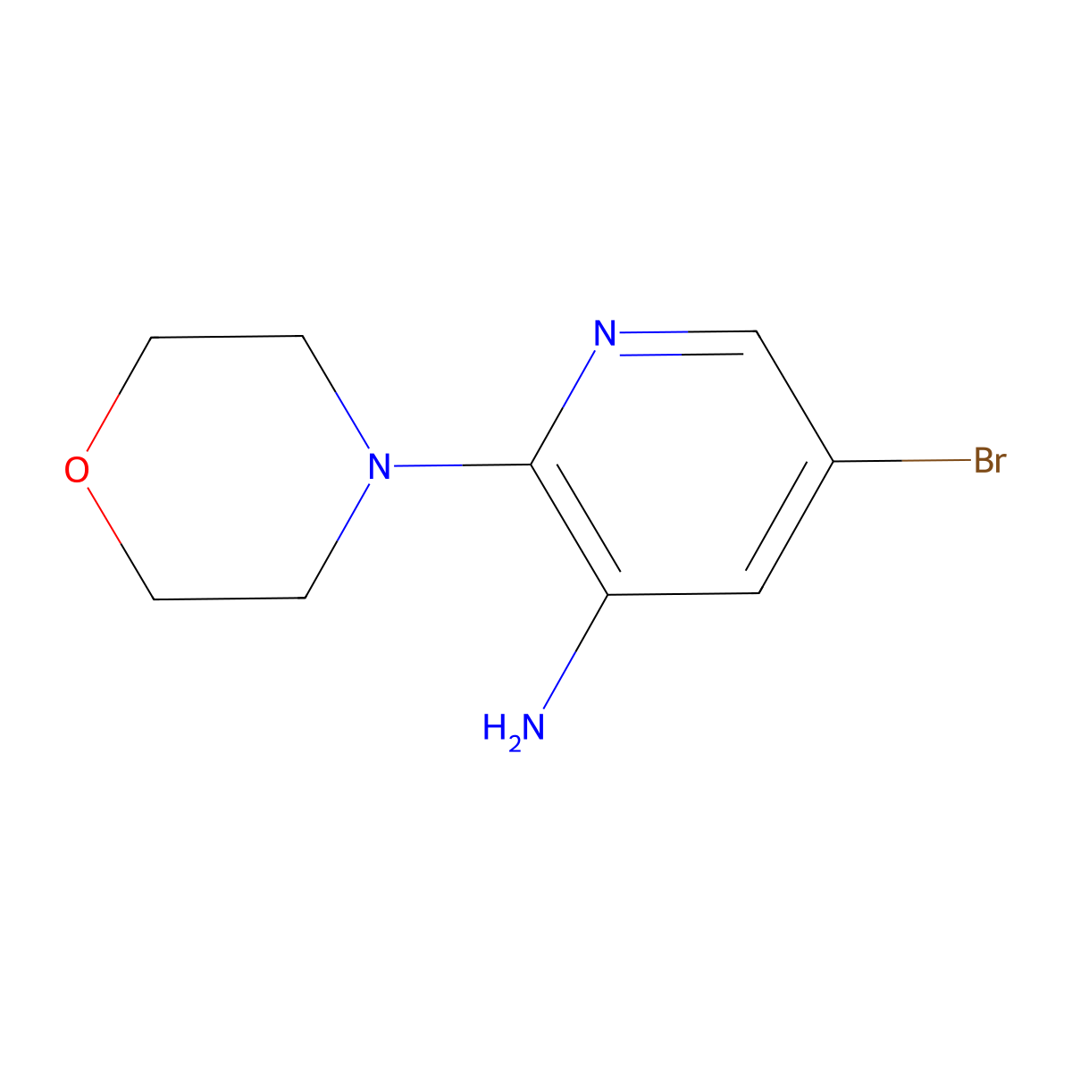 5-Bromo-2-morpholinopyridin-3-amine molecular structure, CAS 1186310-68-8