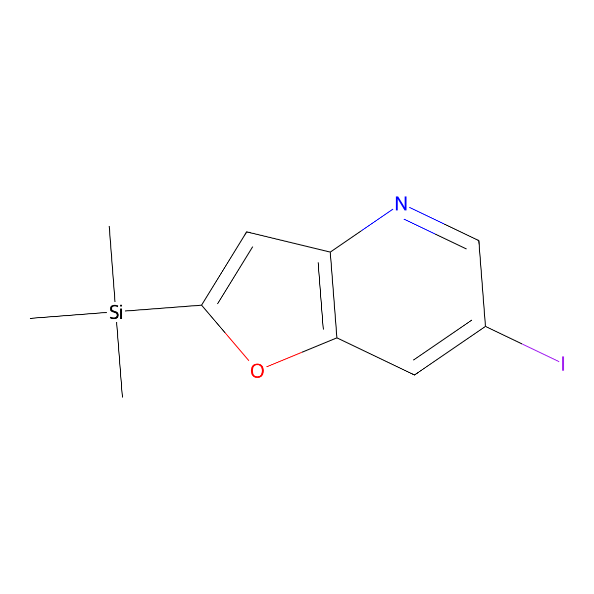 6-Iodo-2-(trimethylsilyl)furo[3,2-b]pyridine molecular structure, CAS 1186310-73-5