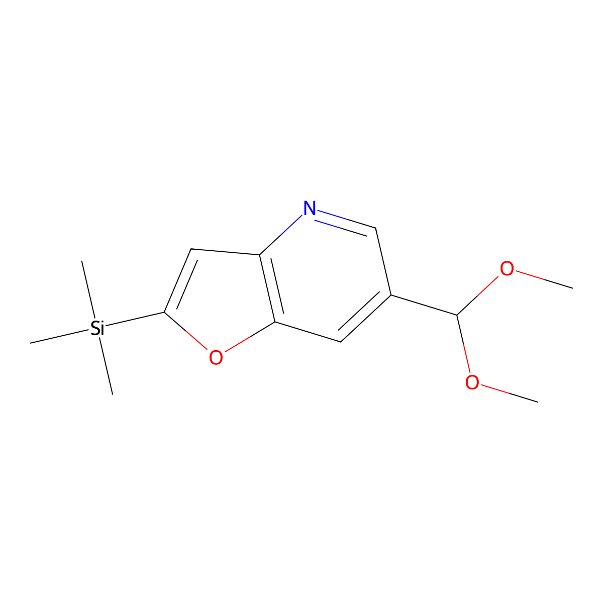 6-(Dimethoxymethyl)-2-(trimethylsilyl)furo[3,2-b]pyridine molecular structure, CAS 1186310-76-8