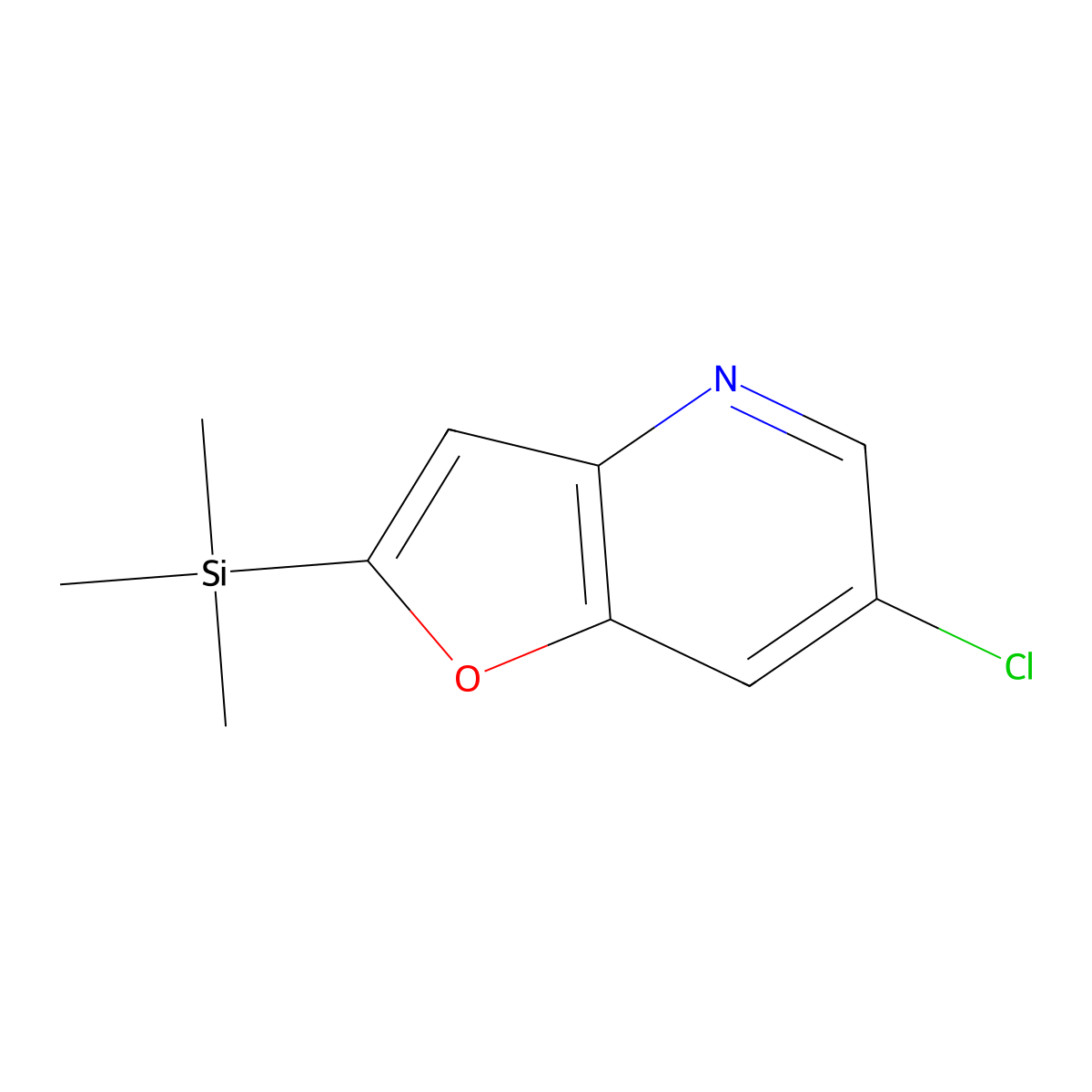 6-Chloro-2-(trimethylsilyl)furo[3,2-b]pyridine molecular structure, CAS 1186310-77-9
