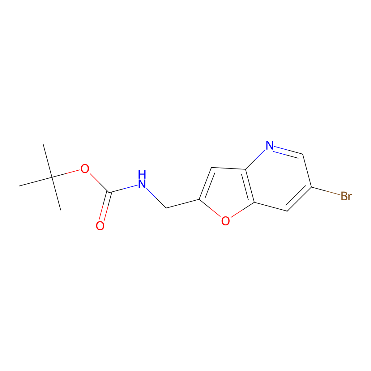 tert-Butyl (6-bromofuro[3,2-b]pyridin-2-yl)methylcarbamate molecular structure, CAS 1186310-86-0