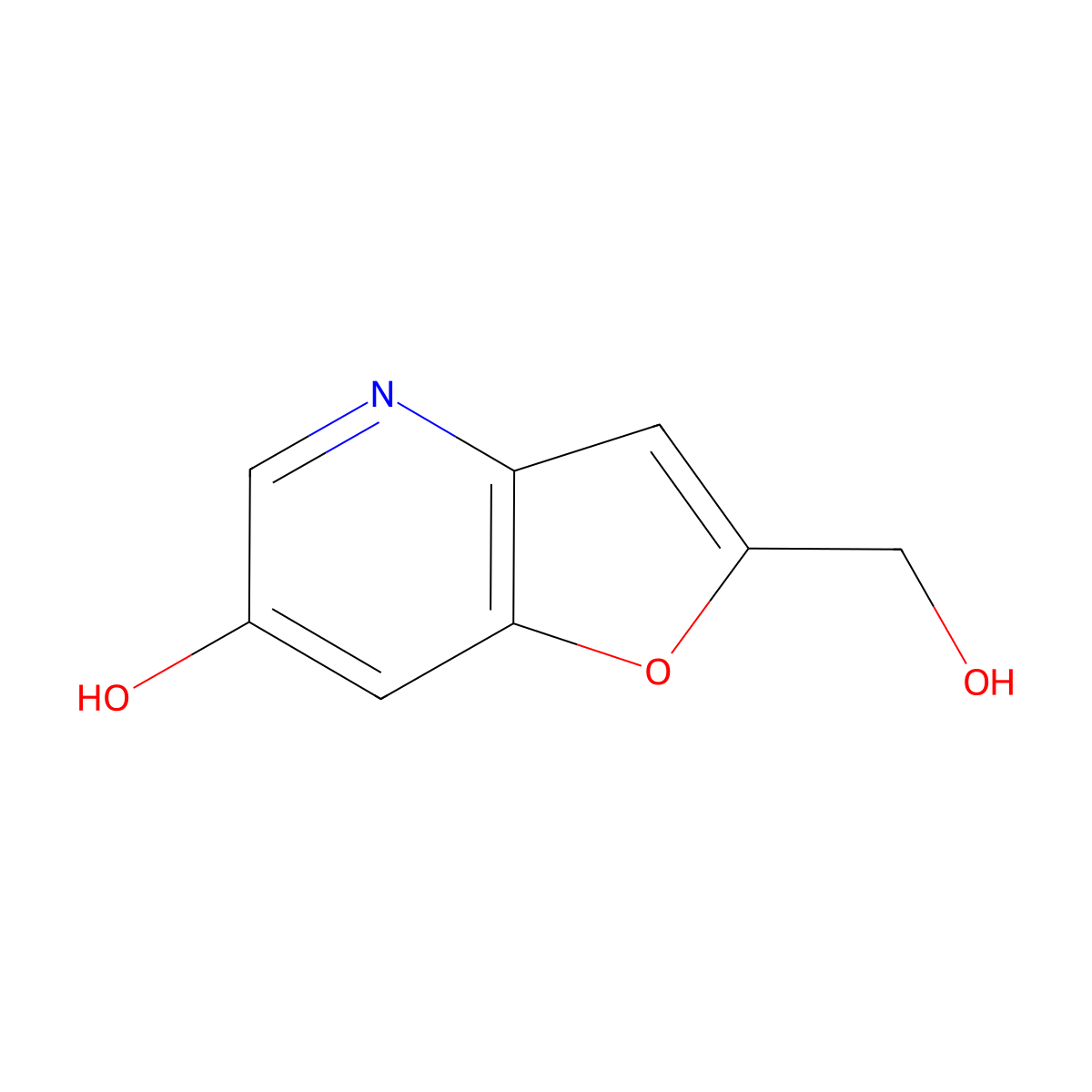 2-(Hydroxymethyl)furo[3,2-b]pyridin-6-ol molecular structure, CAS 1186310-89-3