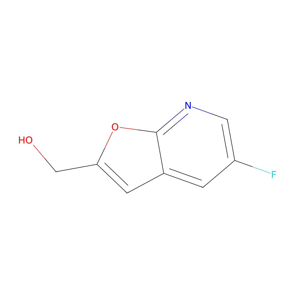 (5-Fluorofuro[2,3-b]pyridin-2-yl)methanol molecular structure, CAS 1186310-91-7
