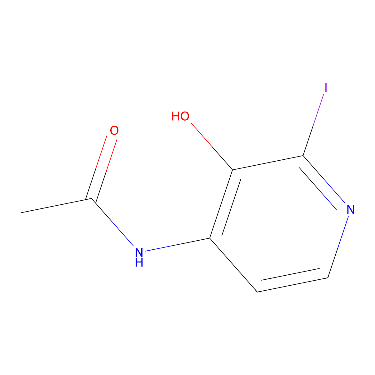 N-(3-Hydroxy-2-iodopyridin-4-yl)acetamide molecular structure, CAS 1186310-97-3