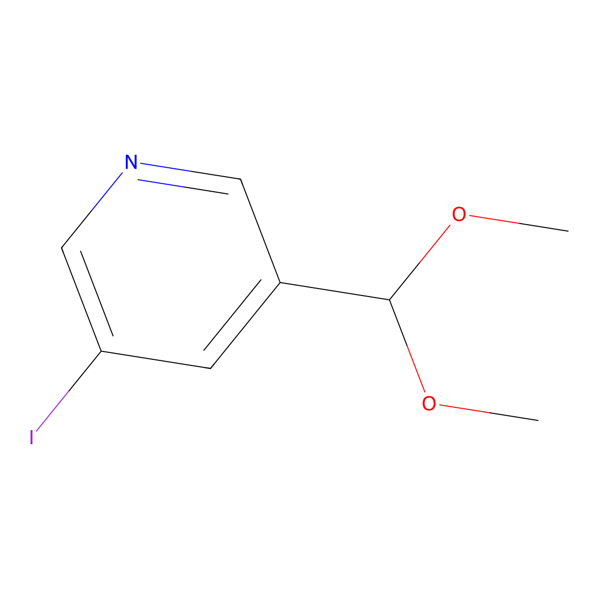 3-(Dimethoxymethyl)-5-iodopyridine molecular structure, CAS 1186311-06-7