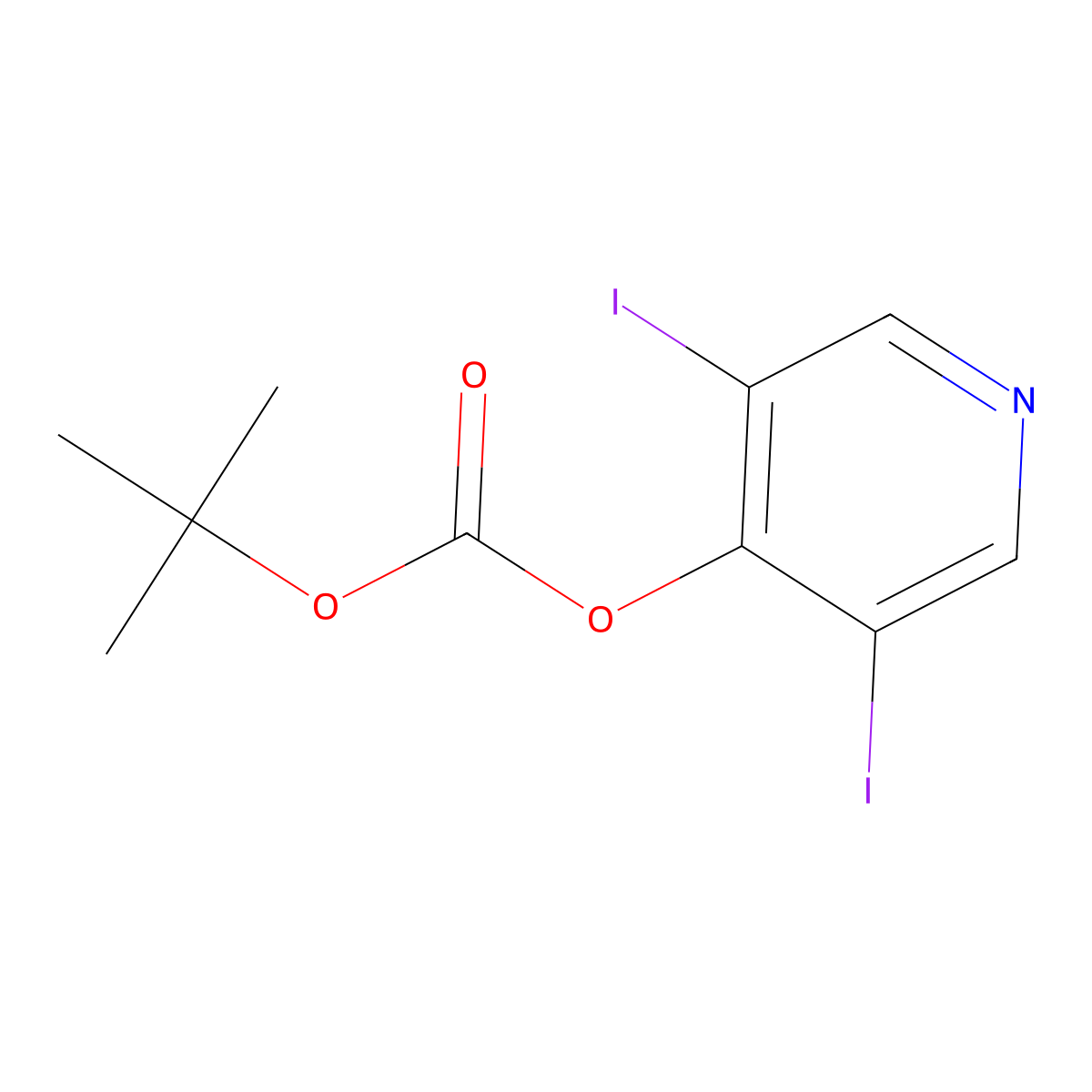 tert-Butyl 3,5-diiodopyridin-4-yl carbonate molecular structure, CAS 1186311-08-9
