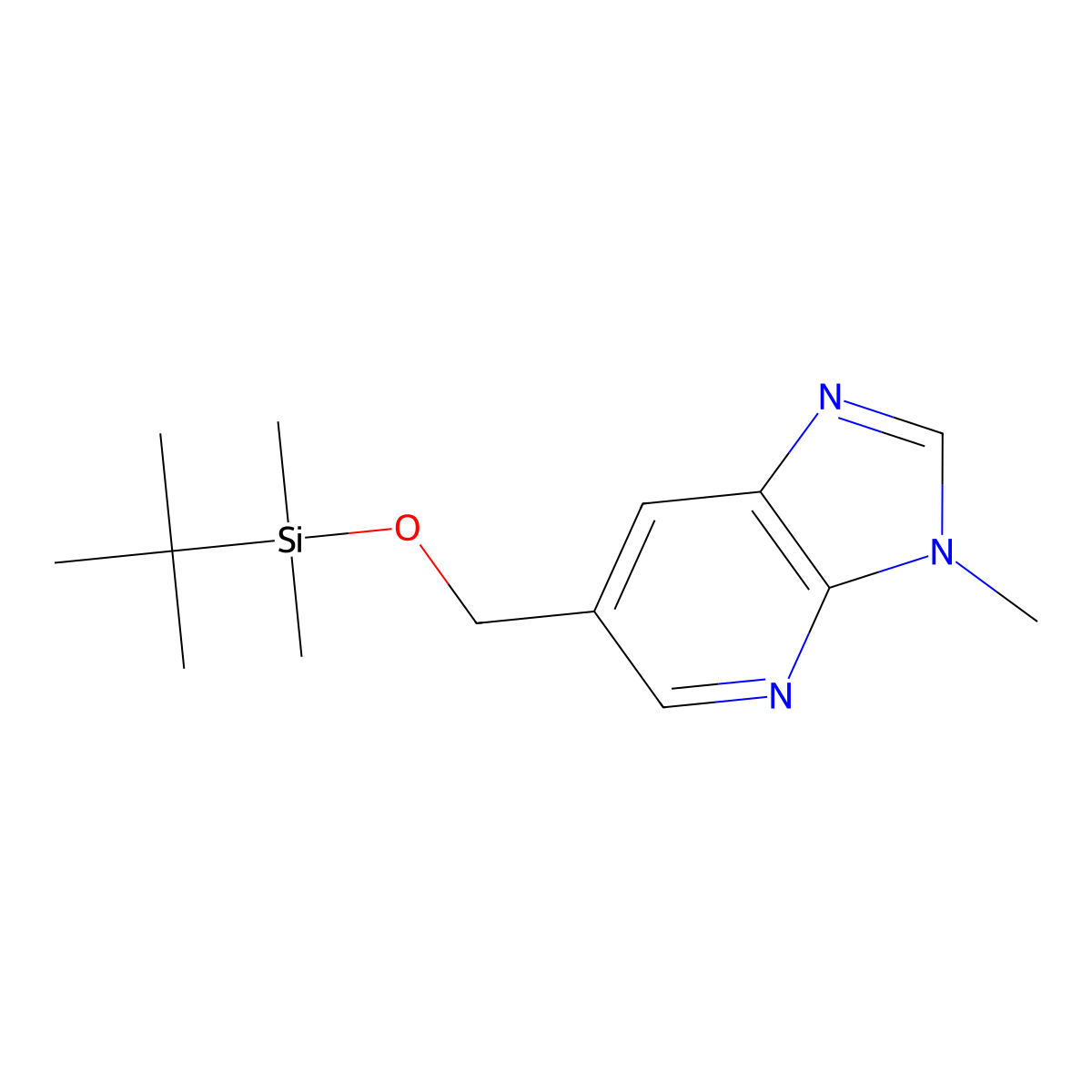 6-((tert-Butyldimethylsilyloxy)methyl)-3-methyl-3H-imidazo[4,5-b]pyridine molecular structure, CAS 1186311-15-8