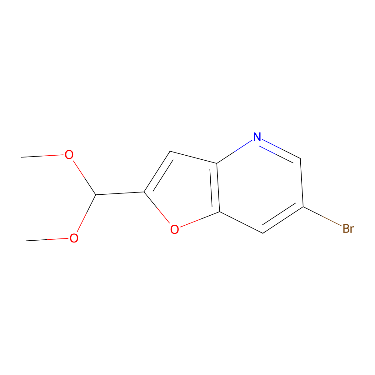 6-Bromo-2-(dimethoxymethyl)furo[3,2-b]pyridine molecular structure, CAS 1186311-21-6