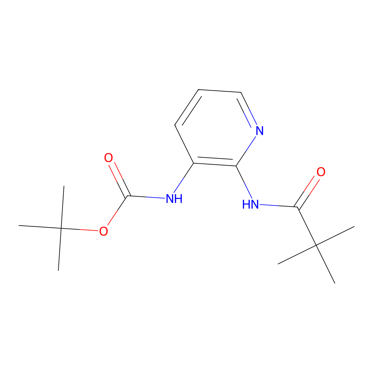 [2-(2,2-Dimethyl-propionylamino)-pyridin-3-yl]-carbamic acid tert-butyl ester molecular structure, CAS 1186311-23-8