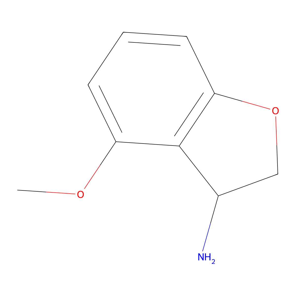 4-Methoxy-2,3-dihydrobenzofuran-3-amine molecular structure, CAS 1186320-53-5