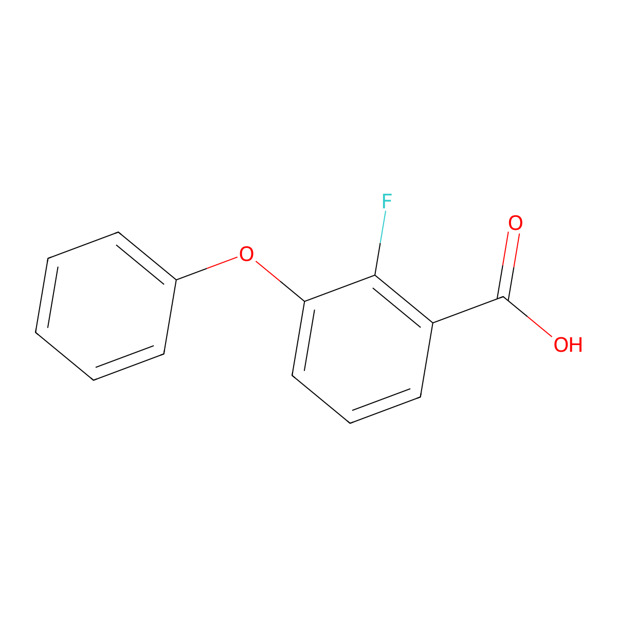 2-Fluoro-3-phenoxybenzenecarboxylic acid molecular structure, CAS 1186326-68-0